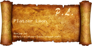 Platzer Leon névjegykártya